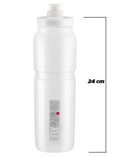 Elite Borraccia Fly Trasparente/grigio 950ml -Ricambi Bici Pro borraccia950