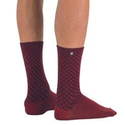 Calzini Sportful Checkmate Winter Rosso Rumba/grigio