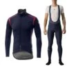 Completo Castelli Giacca Perfetto RoS Saville Blu + Salopette Entrata Saville Blu -Ricambi Bici Pro completo 2 castelli giacca perfetto ros saville blu salopette entrata saville blu