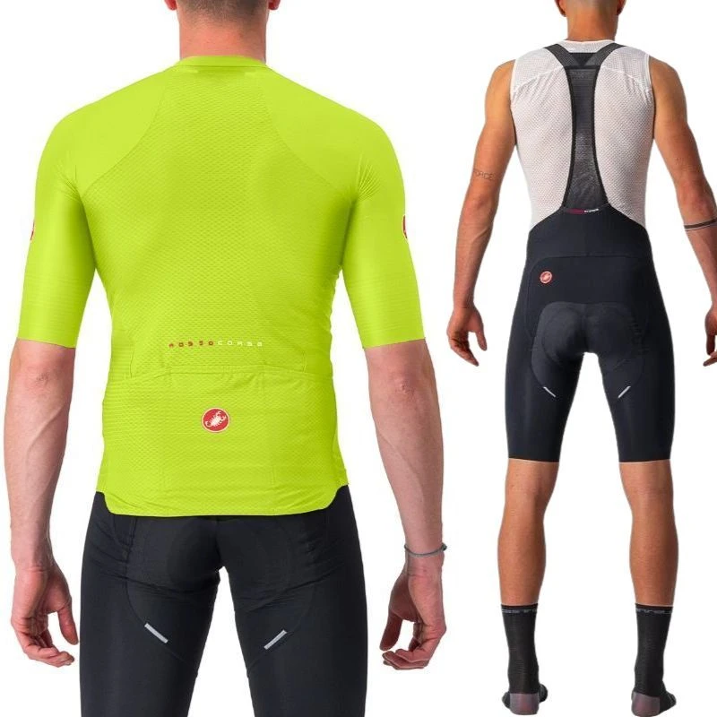 Completo Castelli Maglia Aero Race 6.0 + Salopette Free Aero Rc Verde Fluo/nero 4 Completo Castelli Maglia Aero Race 6.0 + Salopette Free Aero Rc Verde Fluo/nero - immagine 2