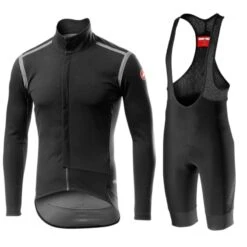 Completo Castelli Giacca Perfetto RoS Nero + Salopette Tutto Nano