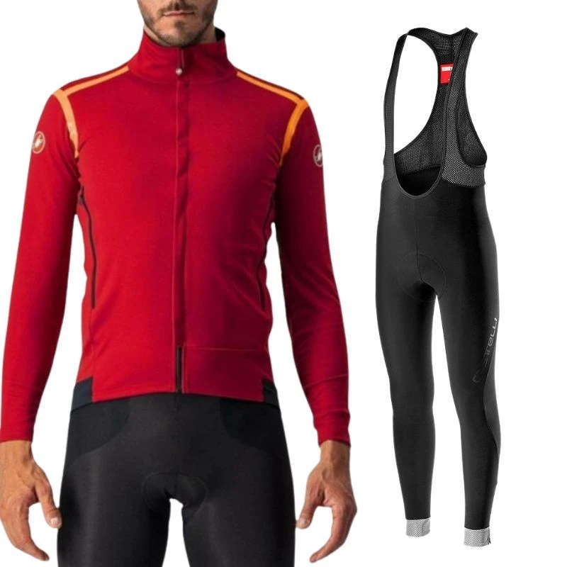Completo Castelli Giacca Perfetto RoS Rosso + Salopette Lunga Tutto Nano 3 Completo Castelli Giacca Perfetto RoS Rosso + Salopette Lunga Tutto Nano