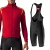 Completo Castelli Giacca Perfetto Ros Rosso + Salopette Tutto Nano -Ricambi Bici Pro completo castelli giacca perfetto ros rosso salopette tutto nano