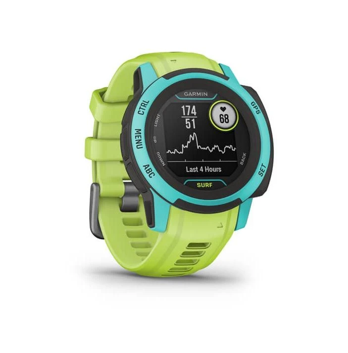 Garmin Instinct 2S Surf Edition Azzurro Cinturino Verde Lime 4 Garmin Instinct 2S Surf Edition Azzurro Cinturino Verde Lime - immagine 2
