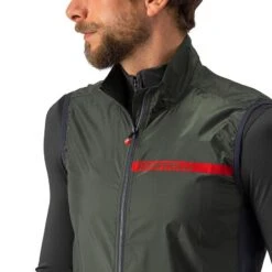 Gilet Castelli Squadra Stretch Verde Militare/rosso -Ricambi Bici Pro gilet castelli squadra stretch verde militare rosso 3