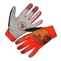 Guanti Endura Singletrack Windproof Dita Lunghe Arancione/camo