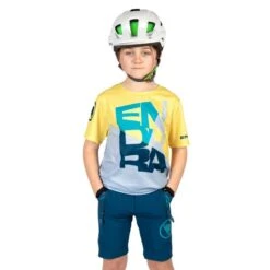 Maglia Endura SingleTrack Core T Ragazzo Giallo/azzurro -Ricambi Bici Pro maglia endura singletrack core t ragazzo giallo azzurro 3