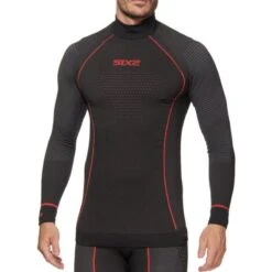 Maglia Intima Collo Alto Lupetto Sixs Blazefit Nero/rosso 7 Maglia Intima Collo Alto Lupetto Sixs Blazefit Nero/rosso -Ricambi Bici Pro maglia intima collo alto lupetto sixs blazefit nero rosso 3