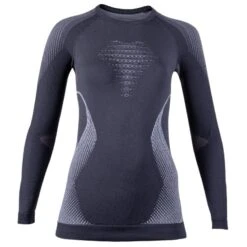Maglia Intima Manica Lunga Giro Collo Uyn Evolutyon Donna Nero/grigio