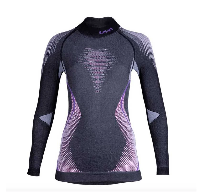 UYN Maglia Intima Manica Lunga Lupetto Evolutyon Donna Grigio/viola 3 UYN Maglia Intima Manica Lunga Lupetto Evolutyon Donna Grigio/viola