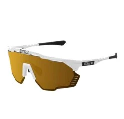 Occhiali Scicon Aeroshade Kunken Bianco Lucido Lente Multimirror Bronzo