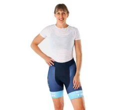 Pantaloni Corti Santini Trek-Segafredo Team Replica Donna Blu