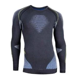 UYN Maglia Intima Manica Lunga Giro Collo Evolutyon Grigio/blu/giallo -Ricambi Bici Pro u100013 g976 maglia intima manica lunga evolutyon active comfort 2